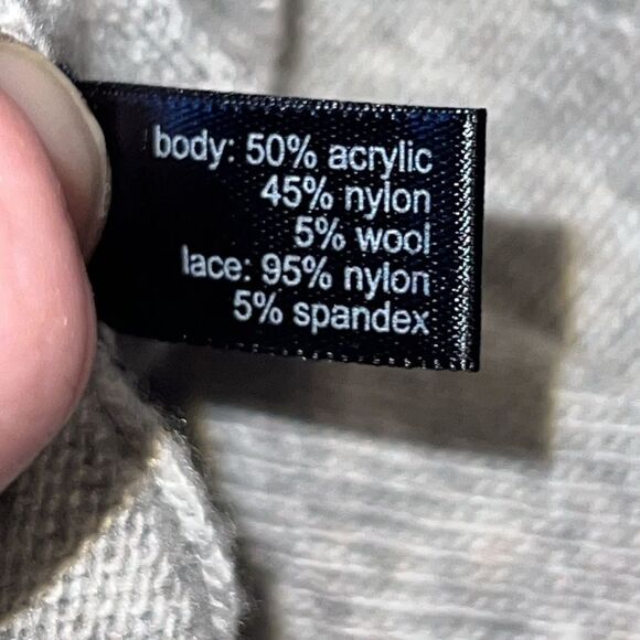 THE LIMITED Grey 3/4 Sleeve Lace Back Sweater-XS - Picture 10 of 10